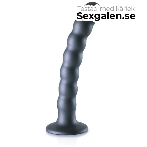 Ouch! Beaded Silicone G-spot Dildo Black 16,5cm