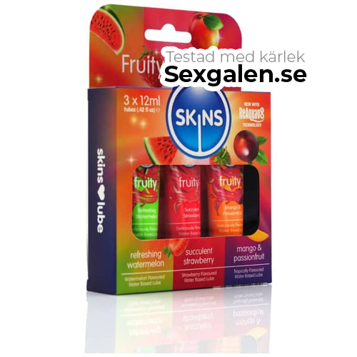 Vattenbaserat Glidmedel Skins Fruity Lubes 3-pack